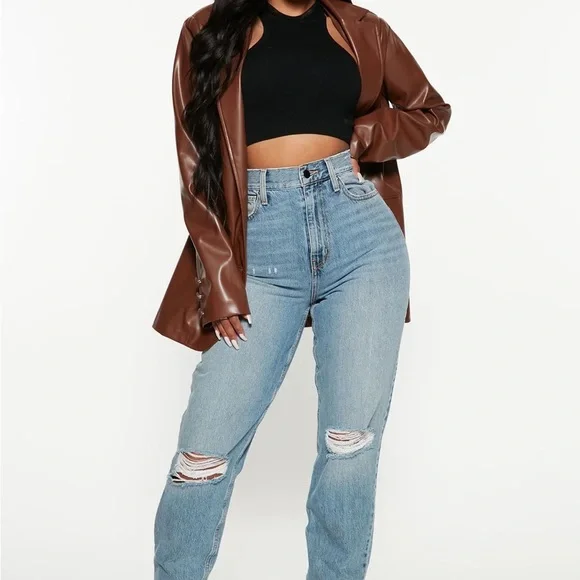 All Split Up High Rise Mom Jeans - Medium Wash - Picture 1 of 6